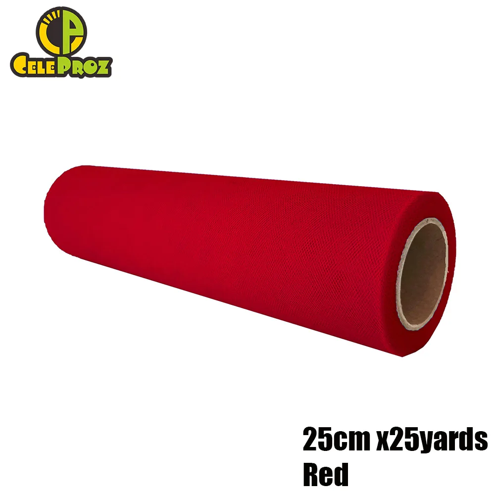 25CM RED 25 см 25Y тюль сетка рулон Свадебная вечеринка органза Ткань Настольная дорожка Стул Sash DIY Ailse runner Лестницы украшения вечерние принадлежности - Цвет: 25CM RED