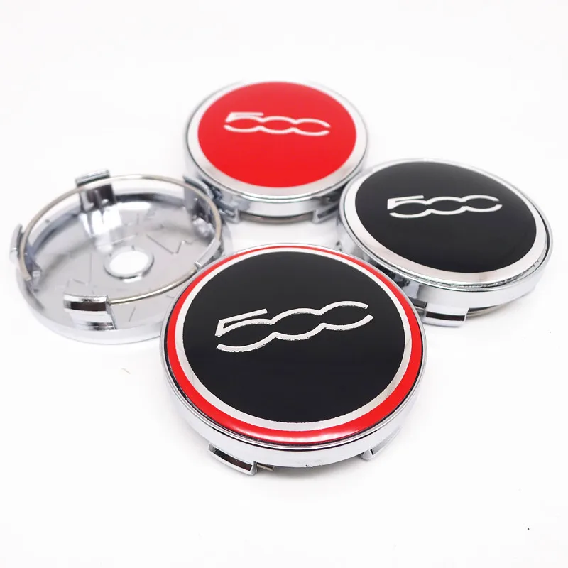 Cache-moyeux roue cache-moyeux de roues 4pcs 56mm et 60mm ABS logo de  couvercle de moyeu en matière plastique, adapté for Abarth- 500 595 1100  couvercle de moyeu de moyeu de roue de