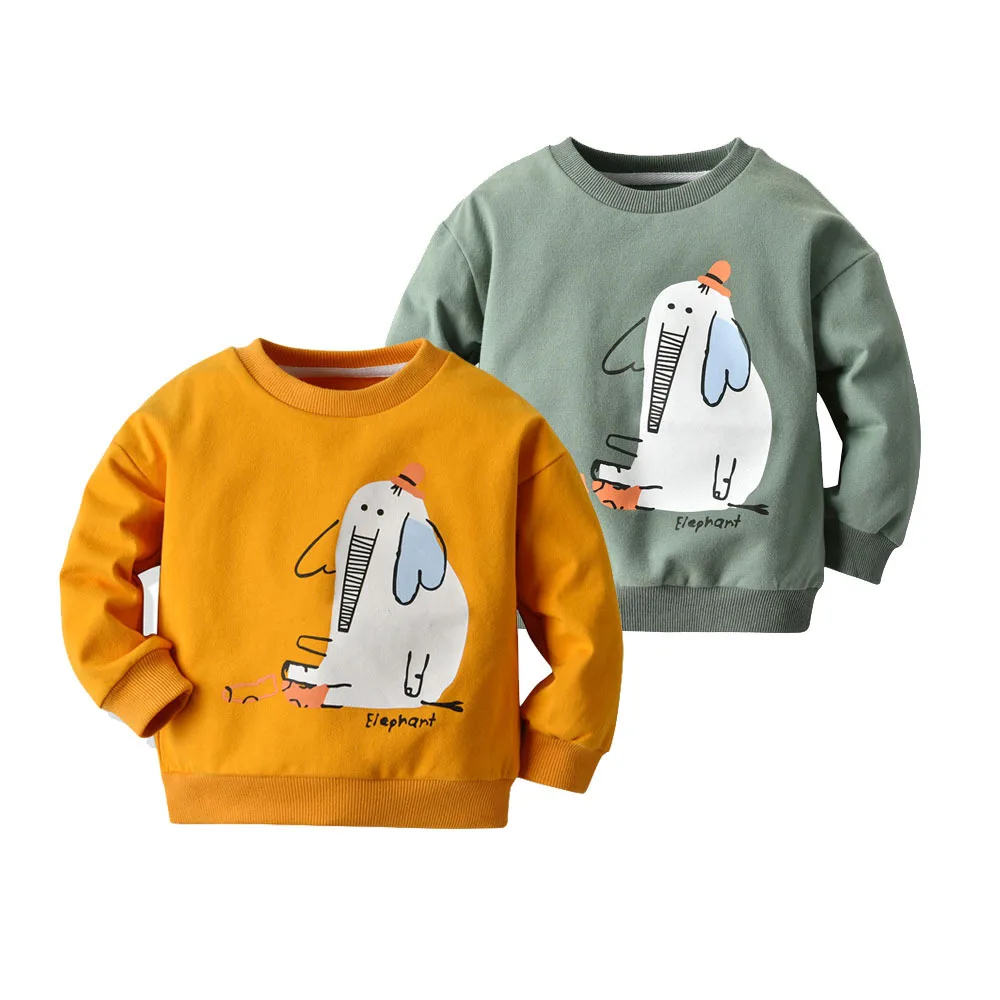 

Baby Boy clothes Boy Fashion cartoon Fleece Autumn Kids elephant pattern jumper T-shirts Children clothes