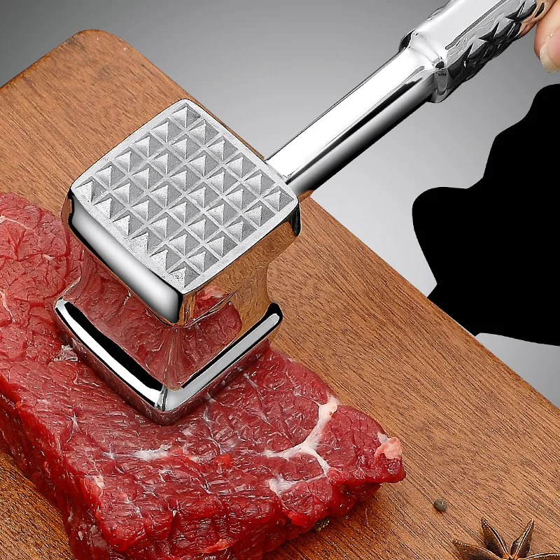 Practical Meat Knock Mallet Pounder Stainless Steel Steak Beef Hammer Kitchen  Cooking Tools Meat Poultry Tools 