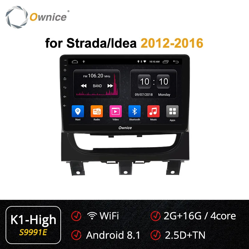 S9991 K1 HIGH Ownice Android 9,0 автомобильный dvd-плеер K3 K5 K6 для Fiat Strada стерео радио gps Navi 4G LTE DSP 360 панорама оптическая - Цвет: S9991 K1 HIGH