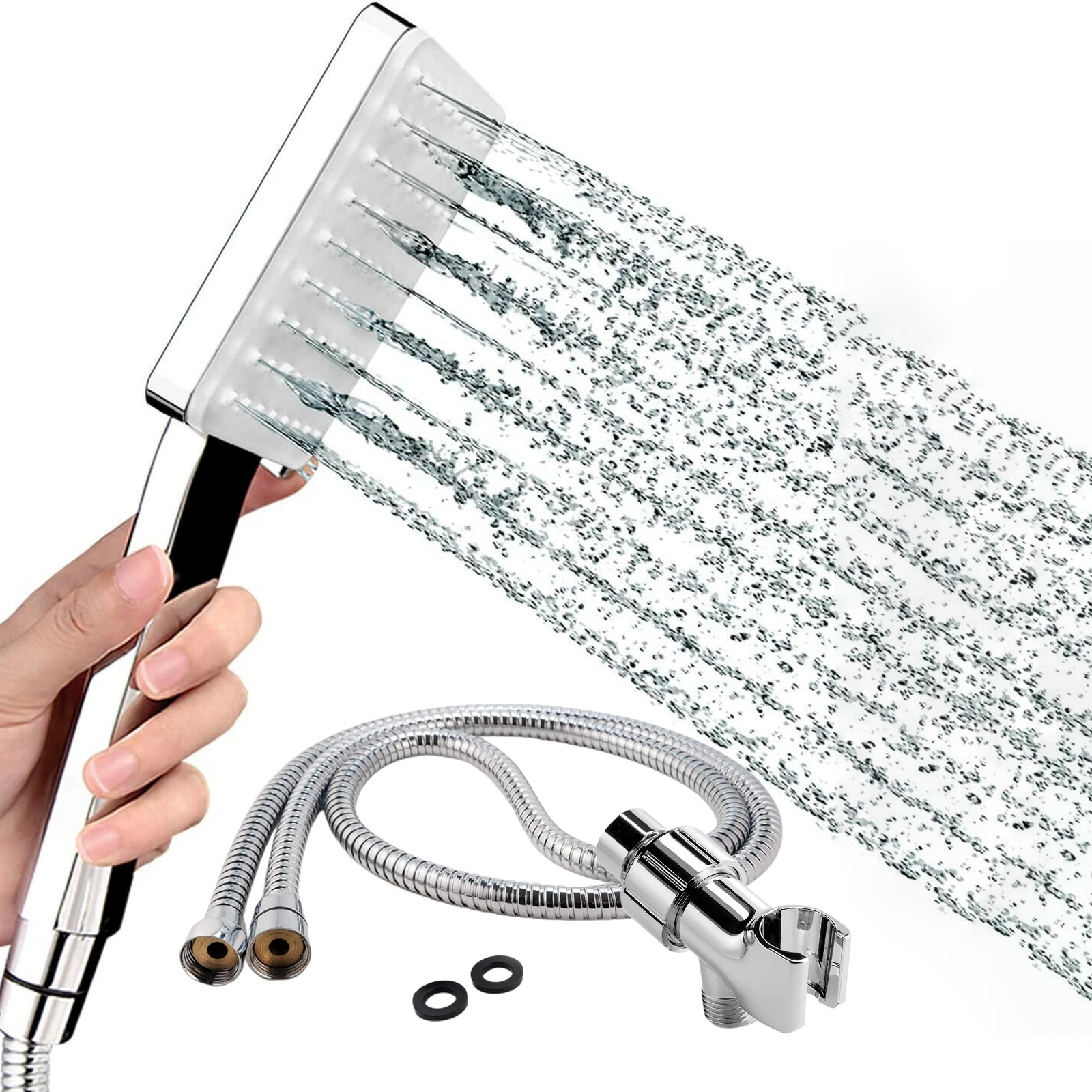 High Pressure Rainfall Shower Head/Handheld Shower, Height/Angle Adjustable,