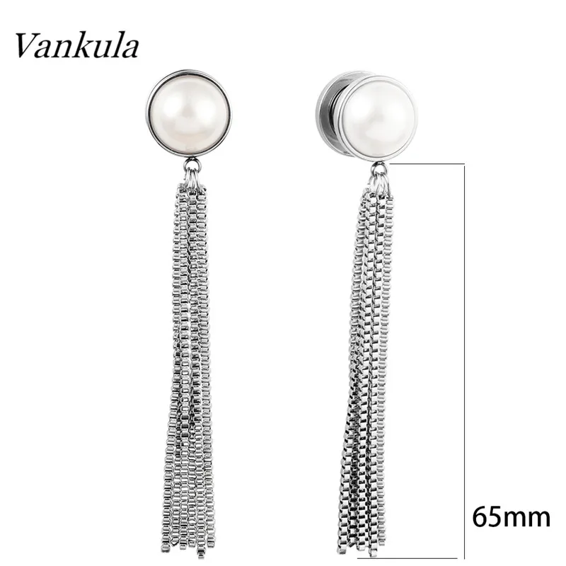 Vankula 2 шт Подвески для ушей, тоннели, пробки, пирсинг, размер 6-16 мм, 316L, нержавеющая сталь, расширитель, модные популярные серьги для тела
