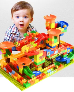 

Children's Assembly Slideway Building Blocks Small Particles Enlightenment for Kids DIY Variable Track Ball Building Blocks