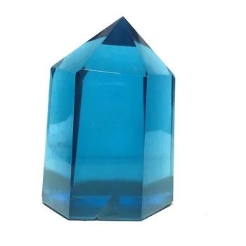 

smelting blue quartz crystal wand point Home furnishing decoration stone and crystal Crystal rod column