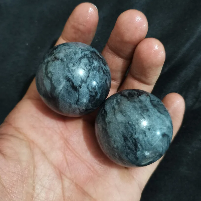 40MM Lady Fitness Balls Health Massage Ball Rraining Jade Feeling Solid Natural Stone Child Finger Baoding-ball