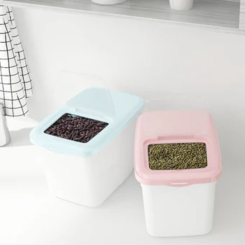 

10KG Rice Storage Container Airtight Food Container with Measuring Cup with Wheels for Kitchen