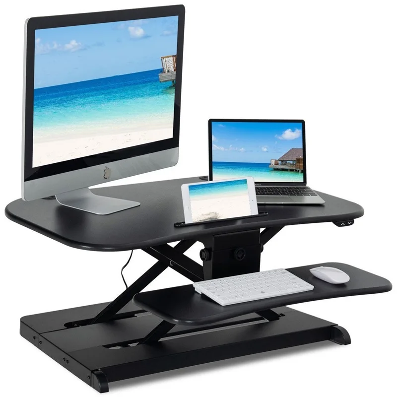  Height Adjustable Stand Riser Electric Standing Desk Ergonomic Sit To Stand and Two Tier Design Fol