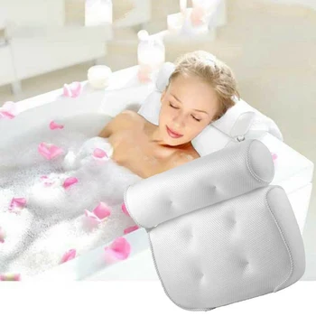 

Details About 3D Mesh Spa Bath Pillow Home Massage Relax Neck&Back Support For Bathtub Tub