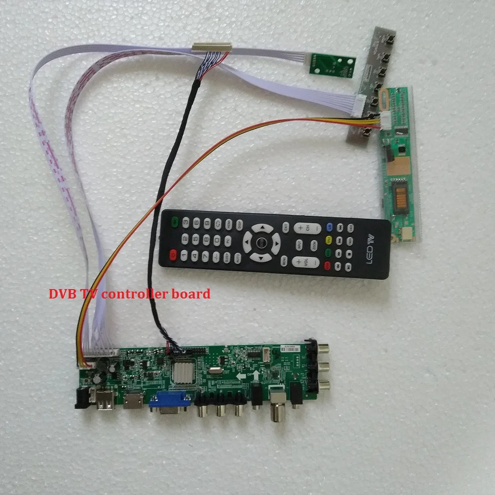 Комплект для B154EW04 v.2 15," VGA AV цифровой 1 CCFL ТВ плата контроллера 1280X800 DVB-C lcd 3363 DVB-T USB HDMI 30pin экран