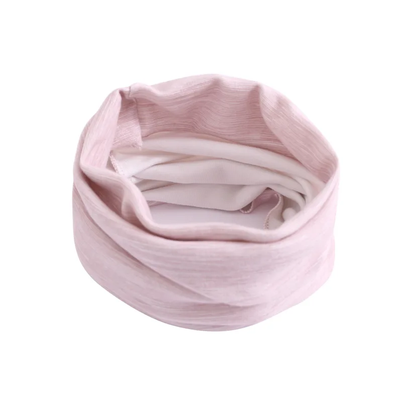 Solid Candy Color Baby Scarf Cotton Ring Scarf Children Neck Collar Boy Kids Neckerchief Autumn Winter Girls Scarf - Цвет: stripe pink