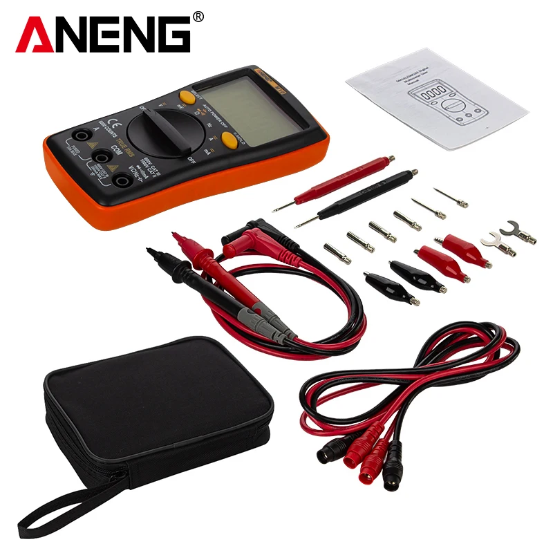 ORANGE ANENG M10 Цифровой мультиметр Профессиональный 6000 счетчик электронный Вольтметр AC DC Амперметр транзисторный конденсатор тестер устройства сопротивления - Цвет: ORANGE