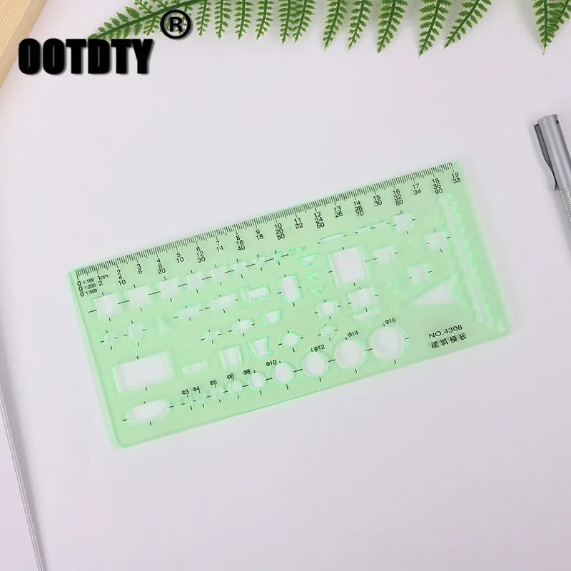 Строительный дизайн строительный трафарет для рисования plantillas letras Шаблон Линейка прозрачный зеленый пластик дропшиппинг