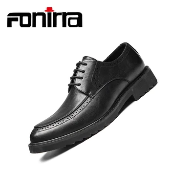 

FONIRRA Men Business Wedding Casual Shoes Comfortable Office Party Brogue High Quality New Men Flats Dress Shoes 102