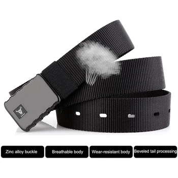 

Men Women Universal Army Style Automatic Buckle Nylon Belt 2019 New Outdoor Tactical Waist Belt For Men Female