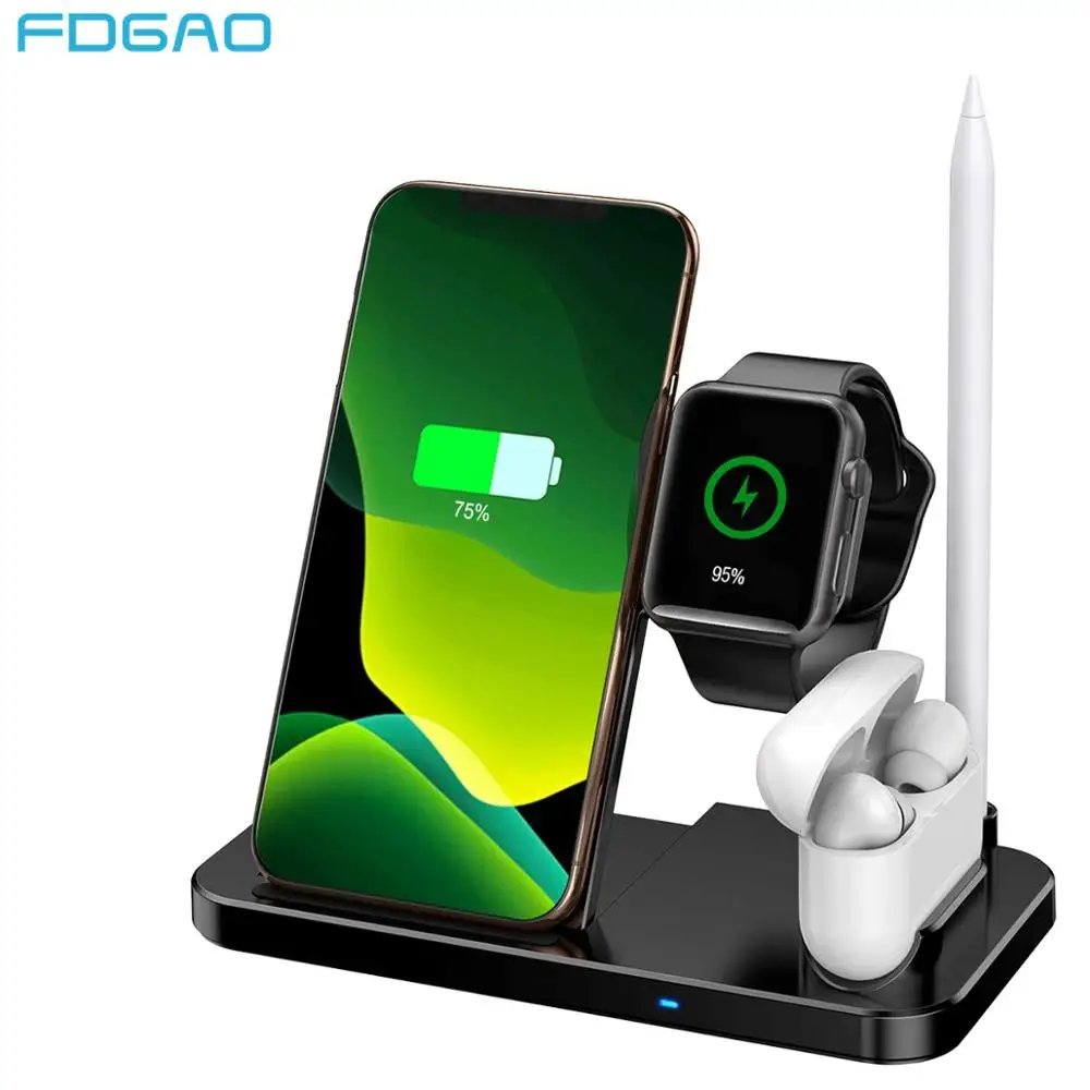 

4 in 1 Wireless Charger Stand for Apple Watch AirPods Pro Qi Fast Charging Dock Station for iWatch 5 4 3 2 1 iPhone 11 XS XR X 8