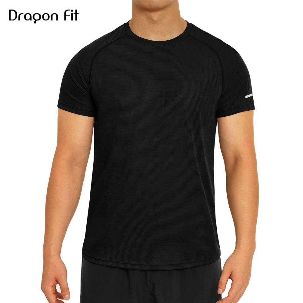 

Dragon Fit Quick Dry Gym T Shirt Men Workout Running Tshirt for Men Short Sleeve Fitness T-Shirt Mens Breathable Training Tee