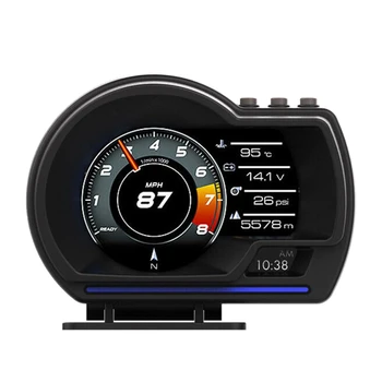 

NEW-Universal Car Digital Speeeter Water Temp Voltage Speed Alarm Gauge OBD2 GPS