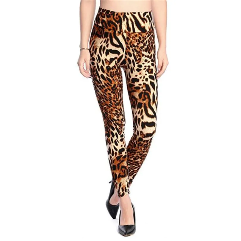 CUHAKCI леггинсы с граффити цветочным рисунком Леггинсы для женщин Леггинсы Хаундстут распродажа эластичные дизайнерские винтажные леггинсы W056 - Цвет: Big Leopard