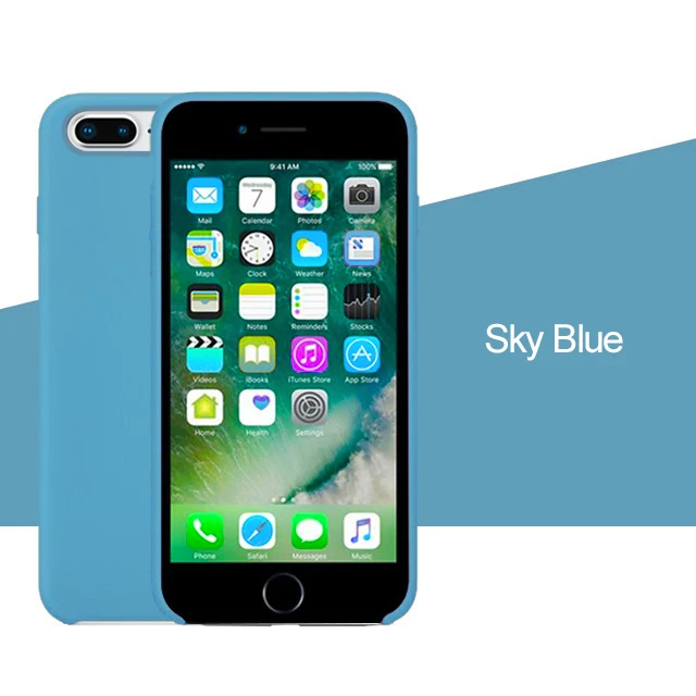 Роскошный силиконовый чехол для iphone 7 8 6S 6 Plus 11 Pro X XS чехол для MAX XR на Apple iphone 7 8 plus X 10 чехол официальный - Цвет: Sky Blue
