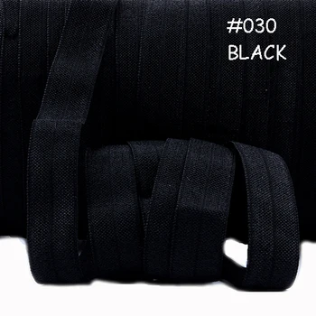 

(100 Yards/roll) Cheap price black color fold over elastic foe