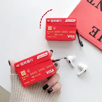 

For airpods pro case cute 3D Bank credit card funny Silicone soft For Apple new Airpods 3 Cover Wireless Bluetooth Earphone case