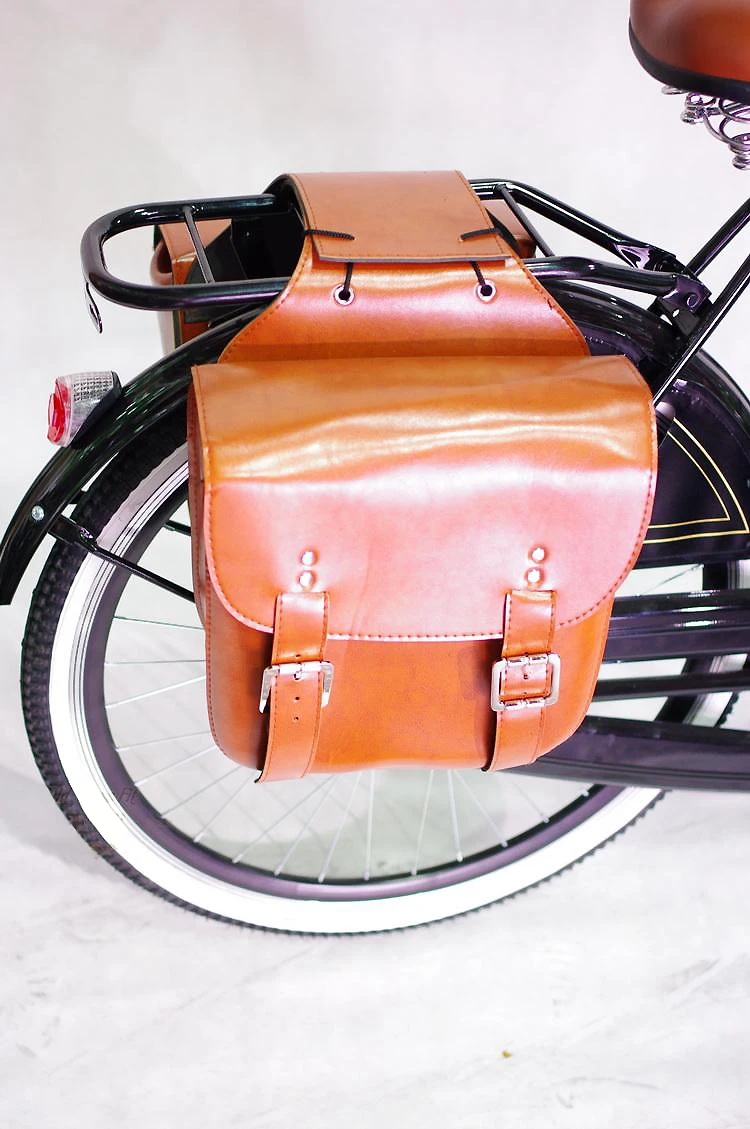 Новое поступление, Классическая модная винтажная сумка для велосипеда, сшитый вручную комплект из чистой коровьей кожи