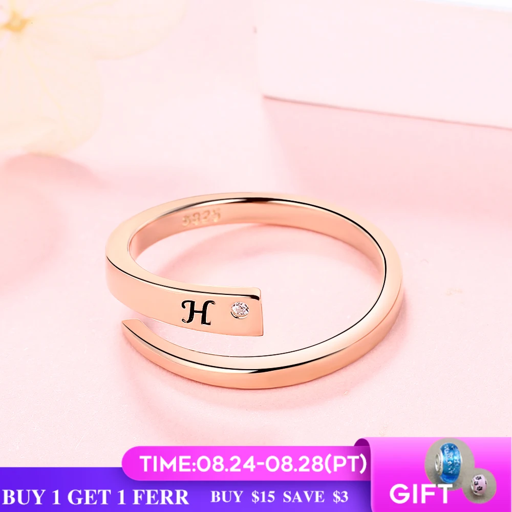 

925 sterling silver personalized custom ring engraved name, zircon adjustable ring wedding ring custom exclusive gift hot