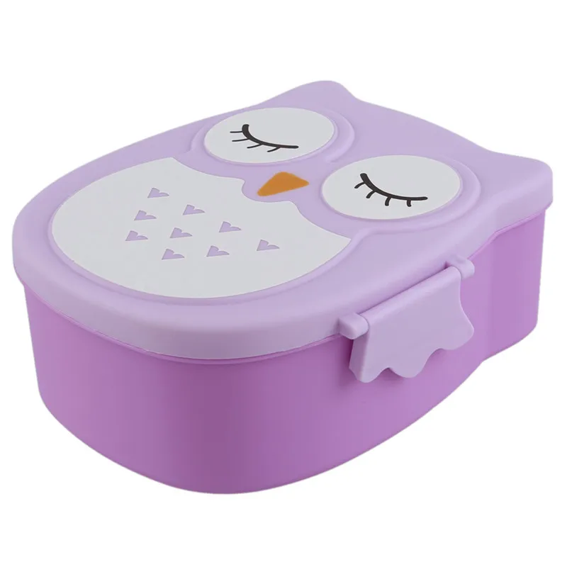 

ABZC-Fun Life Bento box Cartoon cute owl Bento Lunch meal box tableware purple
