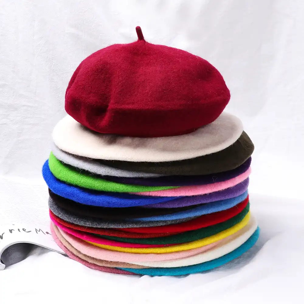 autumn winter beret hat for women flat cap hat felt berets