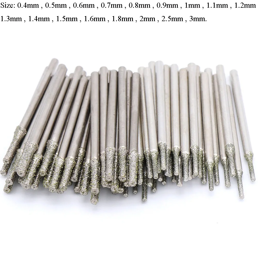 Drill bit set Drill bits Drill bit 10/20PCS 0.4-3mm Diamond Coated Tipped Drill Bit for Tile Jewellery Glass Pack of 5/10/20