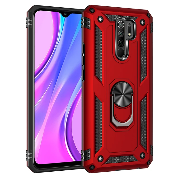 best iphone wallet case Shockproof Case for Xiaomi Redmi 9 Case Cover Military Armor Drop Protective Ring Holder Magnet Phone Case Redmi 9 Redmi9 pouch mobile