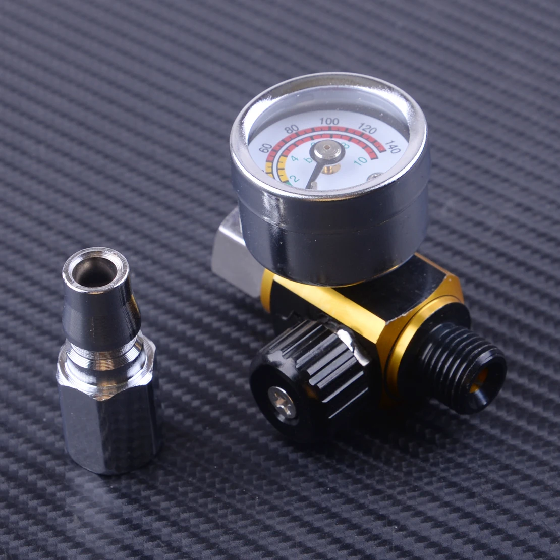 

DWCX Metal 3.3cm G1/4 Inlet & Outlet Spray Paint Pneumatic Tool Adjustable Air Pressure Gauge Regulator Valve Accessories