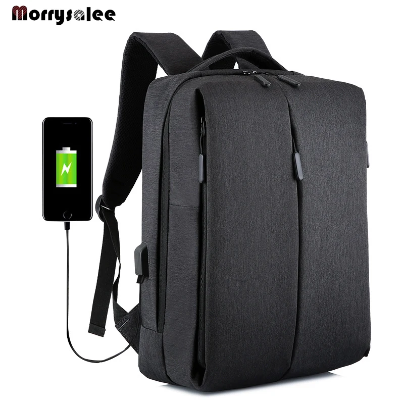 

Men Backpack Bag Laptop Notebook Mochila Male Waterproof Back Pack Backbag School Backpack Brand 15.6 Inch Solid Bag Soft Handle