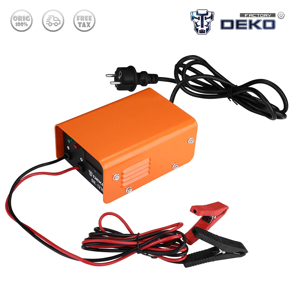 

Factory Outlet DEKO DK1210 12V 10A 3 Stages Car Battery Charger Smart Fast Power Charging Has Triple Protection With LCD Display