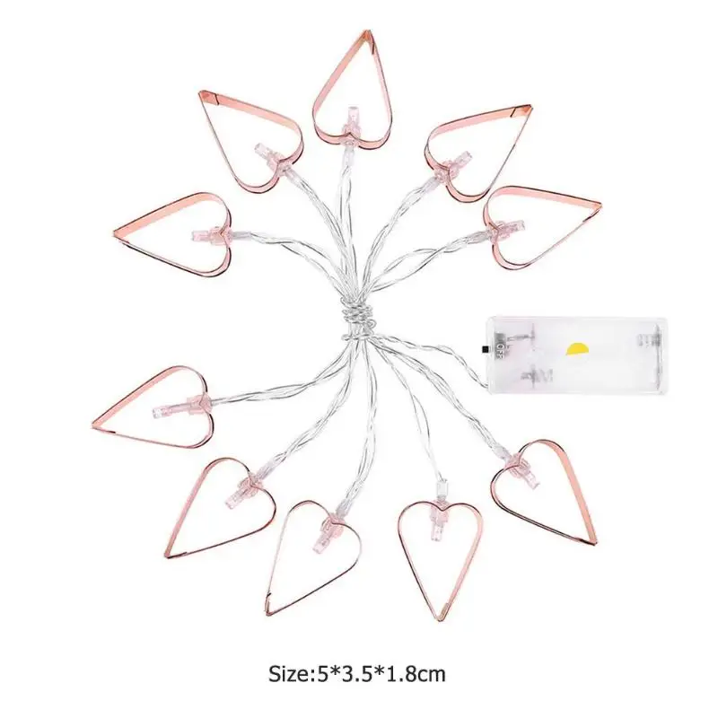 10LED полый светильник-гирлянда в форме сердца, для свадебной вечеринки, энергосберегающий и экологически безопасный праздничный Сказочный декоративный светильник