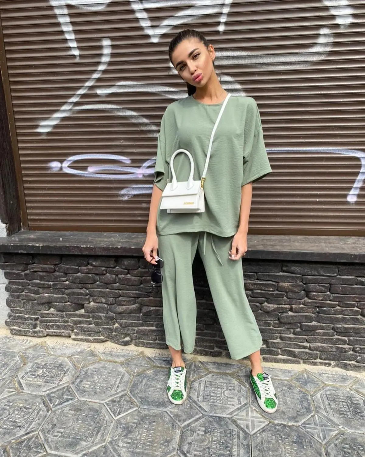 Two Piece Set Short Sleeve Tops Shirt 