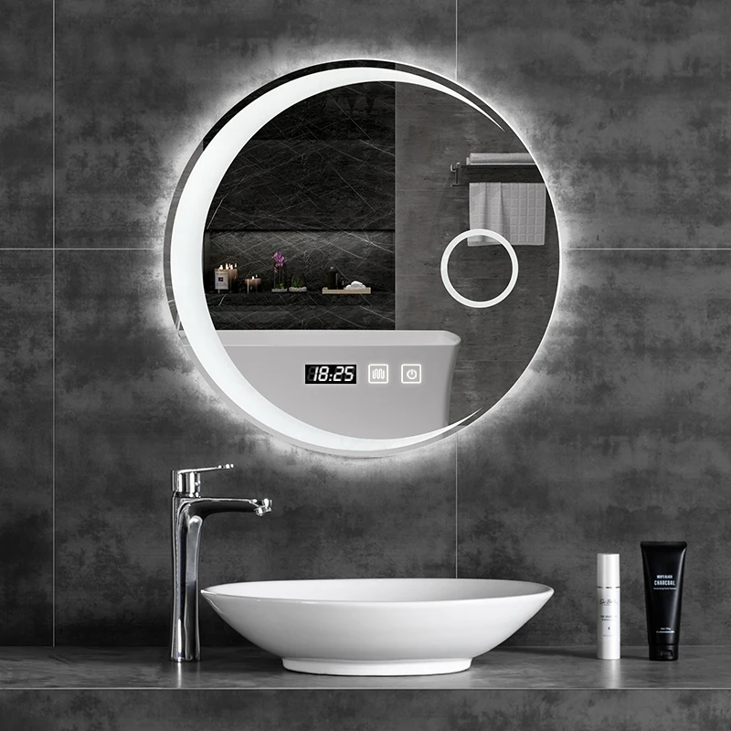 Creative Bathroom Mirror Smart Mirror Makeup LED 3 Color Adjustable Light With Bluetooth Speaker For Home Decorative