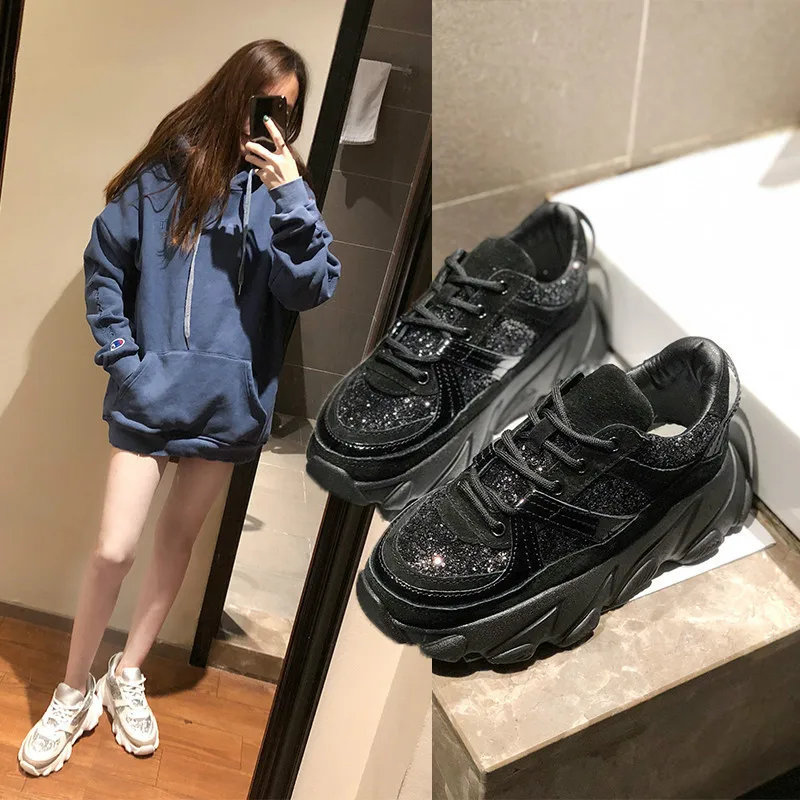 New Stylish Woman Increasing height Sneakers Women Walking Girls Sneakers Chunky Dad Shoes Women Tennis Shoes Zapatos Mujer