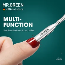 Толкатель для кутикулы MR.GREEN, двухсторонний инструмент для удаления лака для ногтей, маникюрный толкатель, инструмент для удаления грязи на ногтях, толкатель для омертвевшей кожи из нержавеющей стали Толкатель для кутикулы MR.GREEN, двухсторонний инструмент для удаления лака для ногтей, маникюрный толкатель, инструмент для удаления грязи на ногтях, толкатель для омертвевшей кожи из нержавеющей стали