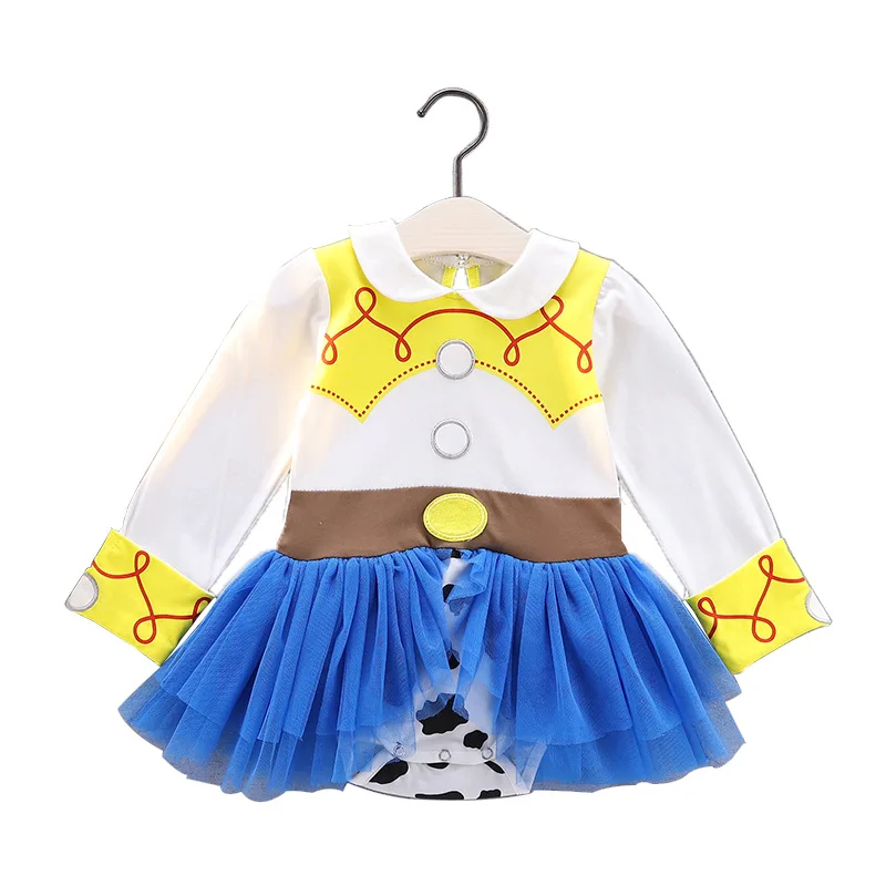

2019 Toy Story 4 Jessie girl's woody tutu dress Cosplay kids baby autumn clothes long sleeve crawling clothes Halloween costume