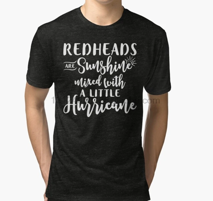 Мужская футболка с коротким рукавом надписью Redhead Are Sunshine и Little Hurricane женская