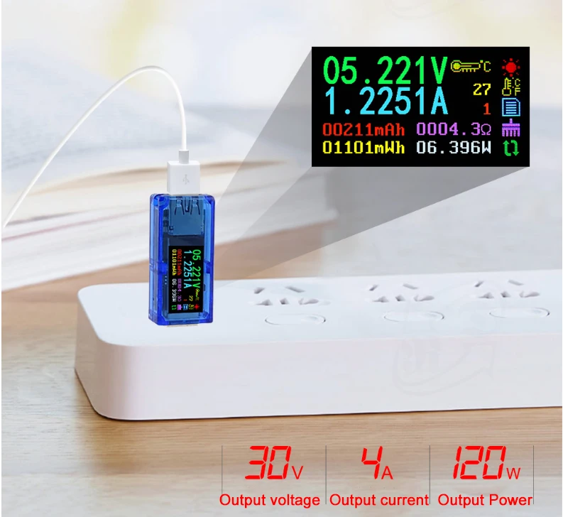 Digital Multimeter 5 digits USB 3.0 LCD Voltmeter Ammeter Voltage Current Meter Battery Charge Power Bank Display Tester AT35
