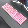 G900 Pink Mechanical Gaming Keyboard For PC/Laptop USB Wired Gamer Keyboard With RGB Backlight/Side Light Blue Swicth Keyboard
