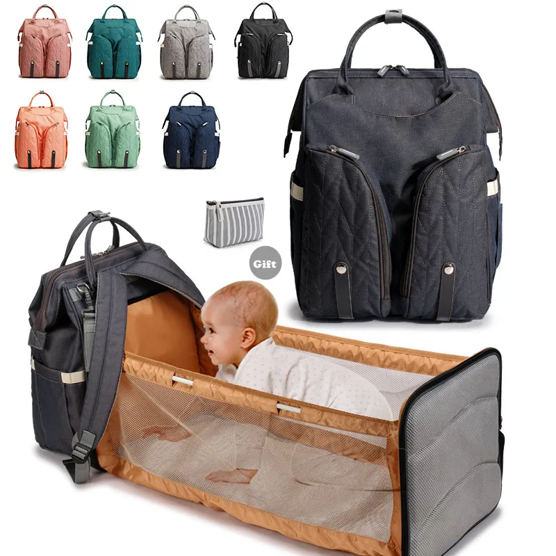 

Large Capacity Diaper Bag Backpack With Changing Bed Waterproof Baby Nappy Bags Solid Stylish Mommy Travels Maternity Backpacks