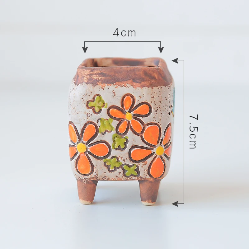 Shengshi цветок керамический горшок мясо креативный в Корейском стиле, пасторальная Крытый вазон для суккулентов грубая керамика Ретро мясо - Цвет: 1101-7