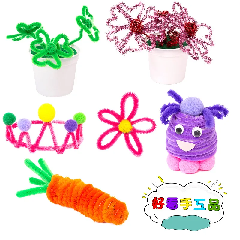 100pcs 30cm Chenille Stems Pipe Cleaners Kids Educational Toy DIY Craft Supplies