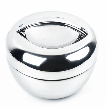 

Mini Stainless Steel Double Layer Round Bento Thermos/Lunch Box Food Container