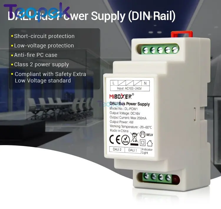 MiBoxer DALI 25 Вт RGB+ CCT светодиодный светильник DL-DOW25 AC100-240V 2700K~ 6500K Совместимость с DALI панель затемнения диапазон 0