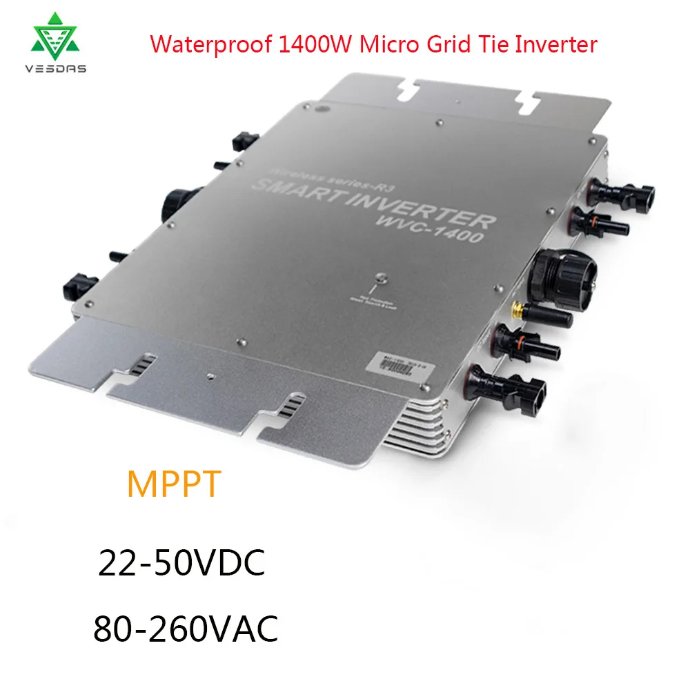 1400 Вт микро инвертор водонепроницаемый Солнечный Grid Tie Конвертер MPPT солнечный